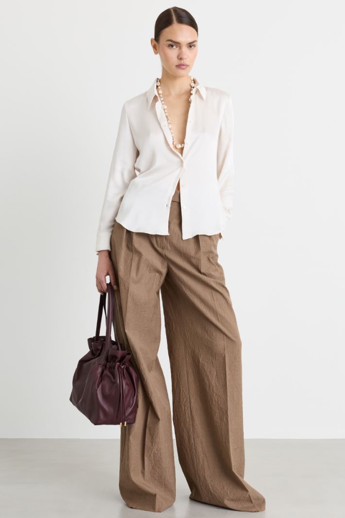 Camicia in raso martellato - BIANCO - Intrend