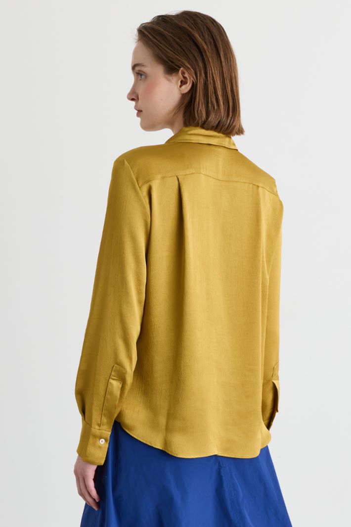Camicia in raso martellato - ARANCIONE - Intrend - 4