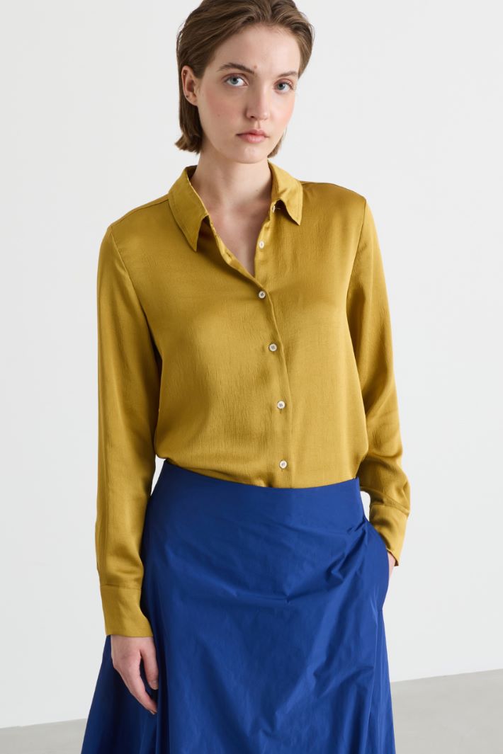 Camicia in raso martellato - ARANCIONE - Intrend - 2
