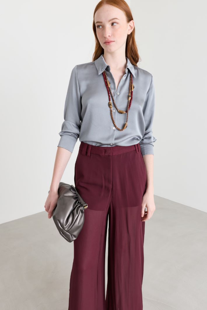 Camicia in raso martellato - GRIGIO - Intrend - 2