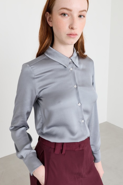 Camicia in raso martellato