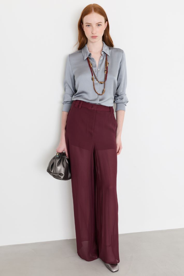 Camicia in raso martellato - GRIGIO - Intrend
