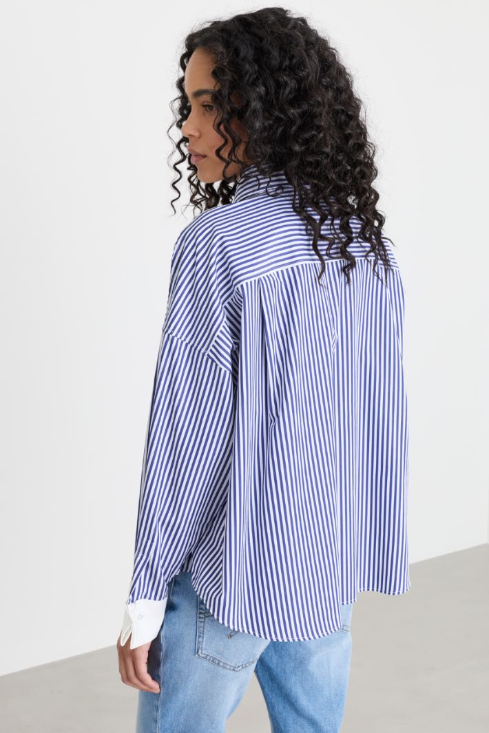 Camicia over in popeline - BLU - Intrend - 4