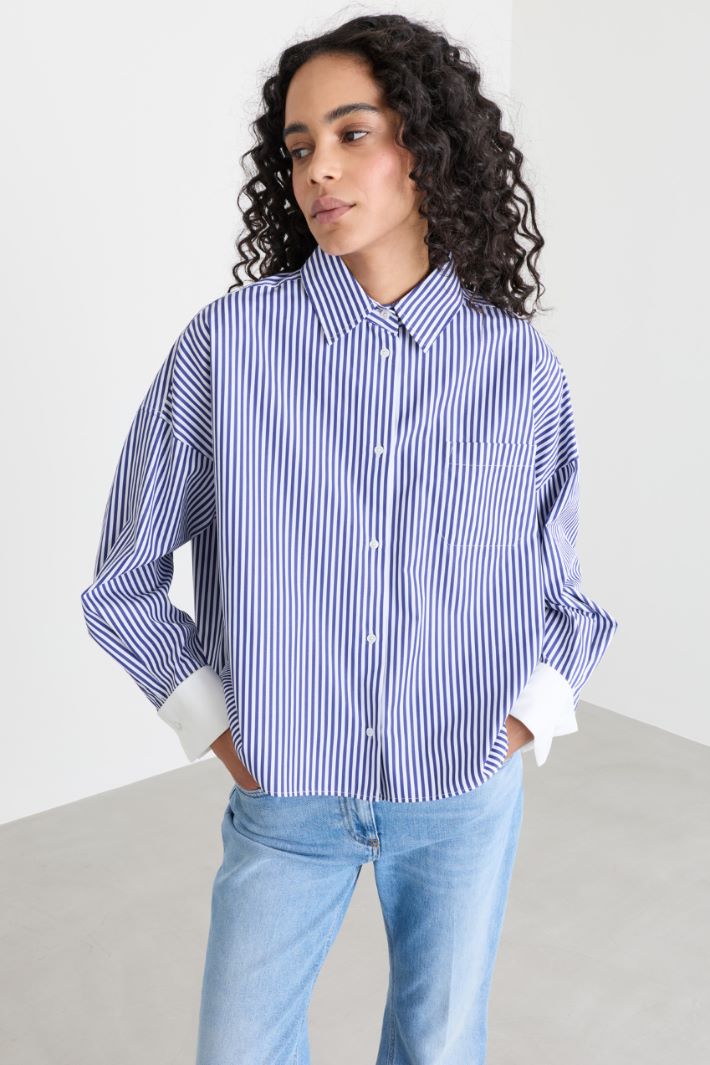 Camicia over in popeline - BLU - Intrend - 2