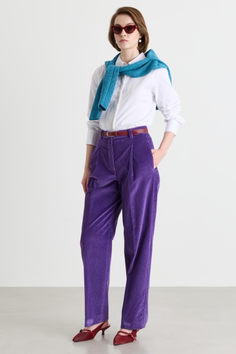 Camisa de popelina con perlas y pedrería - Intrend