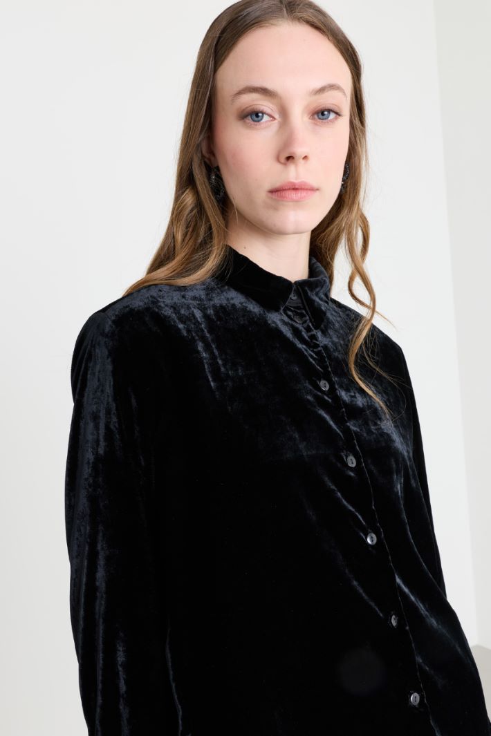 Camicia in velluto - NERO - Intrend - 3
