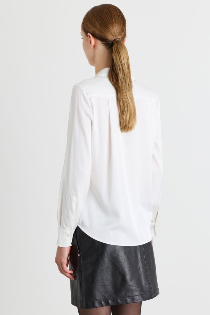 Blusa in raso - BIANCO - Intrend - 4