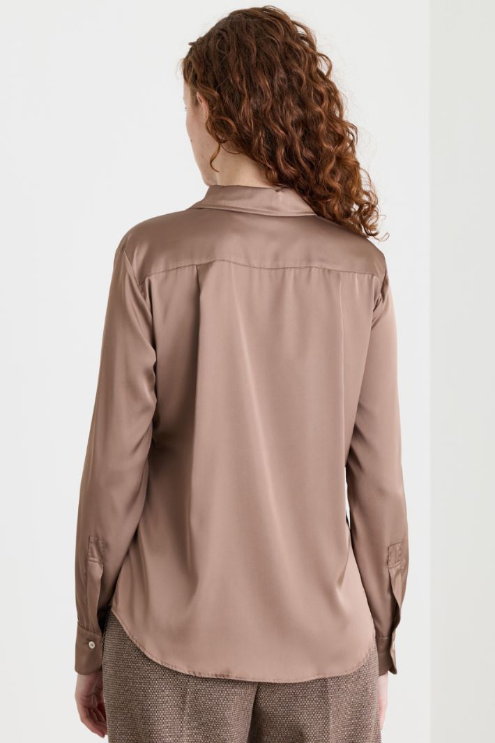 Blusa in raso - CAMMELLO - Intrend - 4