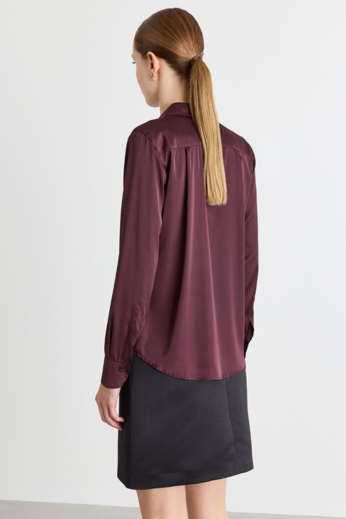 Blusa in raso - BORDEAUX - Intrend - 4