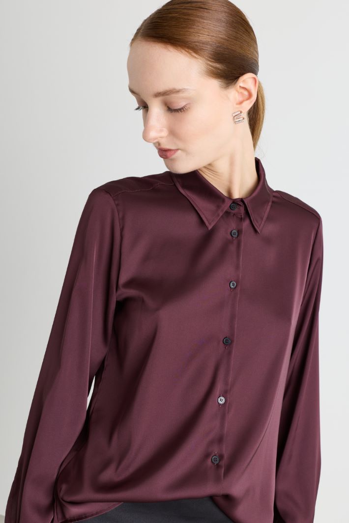 Blusa in raso - BORDEAUX - Intrend - 3