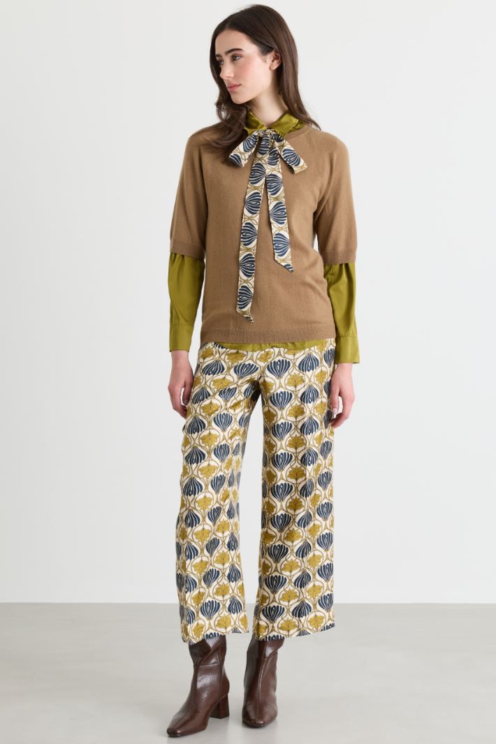 Blusa in raso - VERDE - Intrend