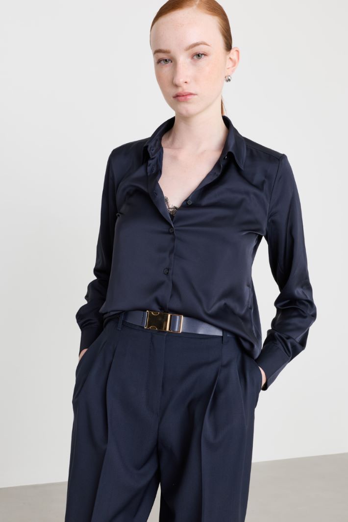 Blusa in raso - BLU - Intrend - 2