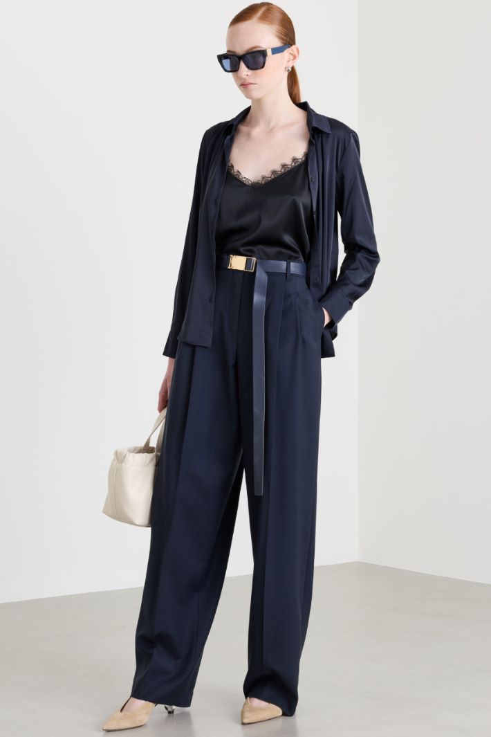 Blusa in raso - BLU - Intrend