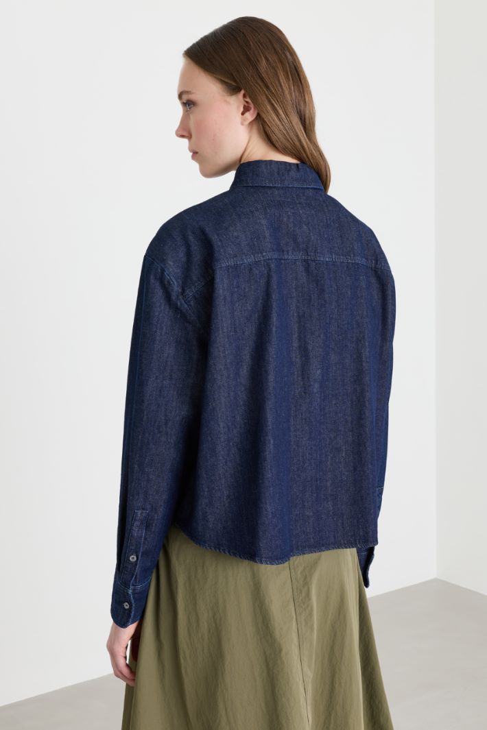 Camicia boxy in jeans - BLU - Intrend - 4