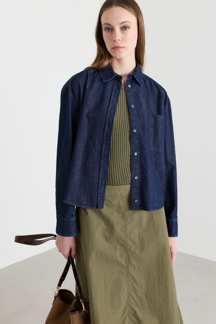 Camicia boxy in jeans - BLU - Intrend - 2