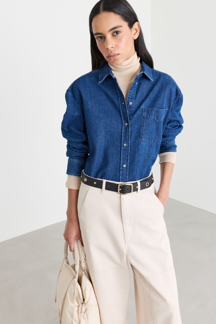 Camicia boxy in jeans - BLU - Intrend - 2