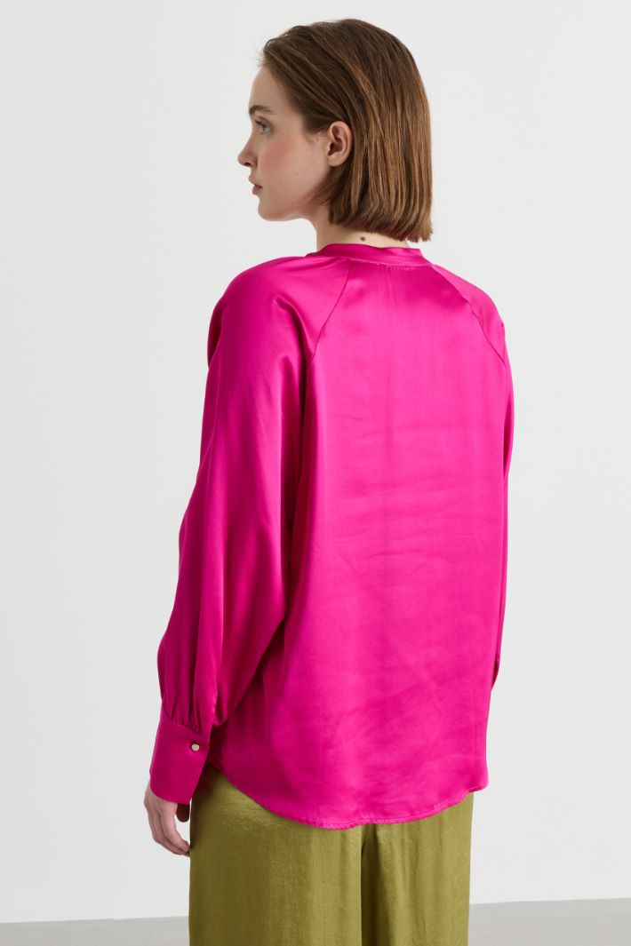 Blusa in raso - FUXIA - Intrend - 4