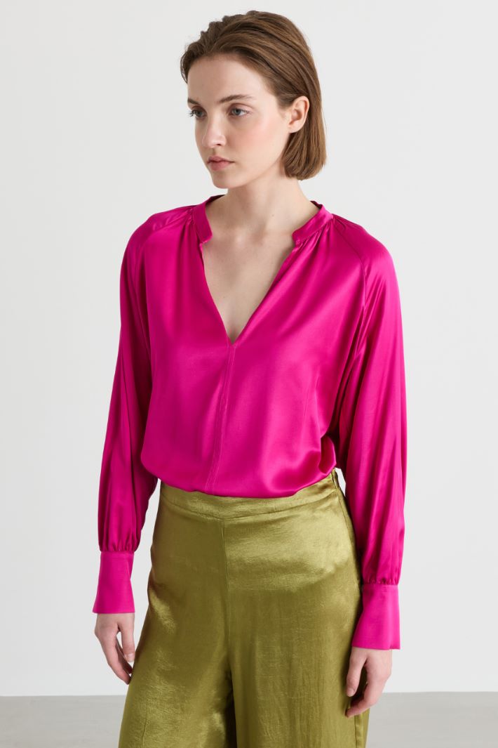 Blusa in raso - FUXIA - Intrend - 2