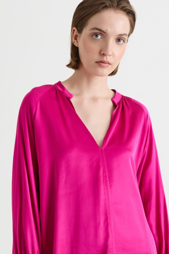 Blusa in raso - FUXIA - Intrend - 3