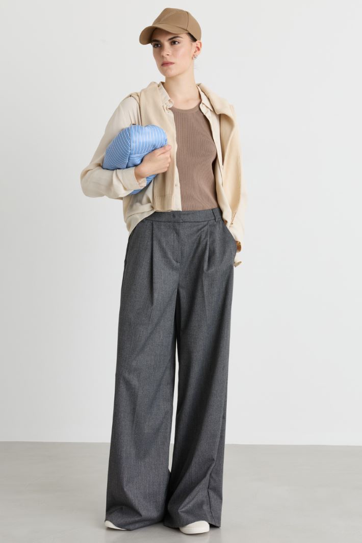 Camicia dritta in crepe - AVORIO - Intrend