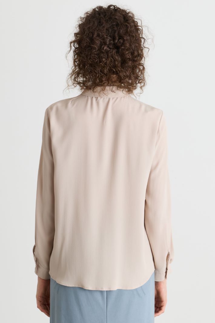 Camicia dritta in crepe - ROSA - Intrend - 4