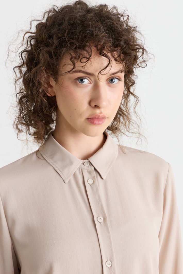 Camicia dritta in crepe - ROSA - Intrend - 3