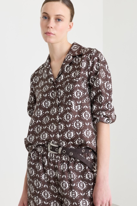 Printed twill blouse - Intrend