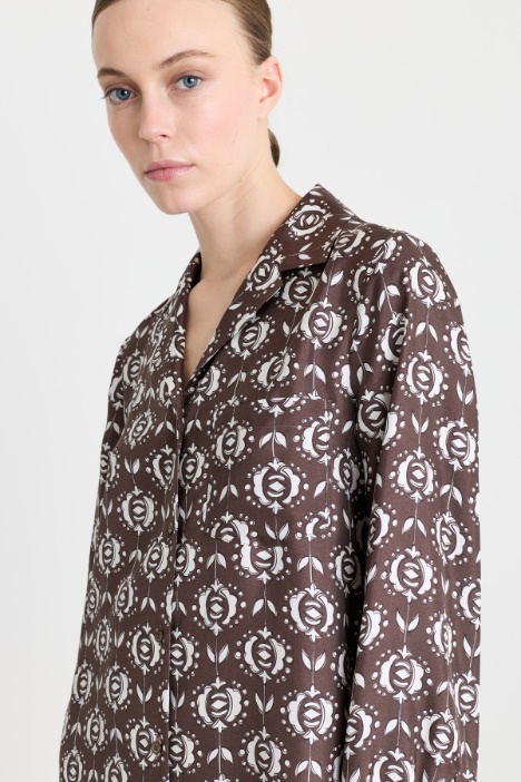 Blusa in twill stampato