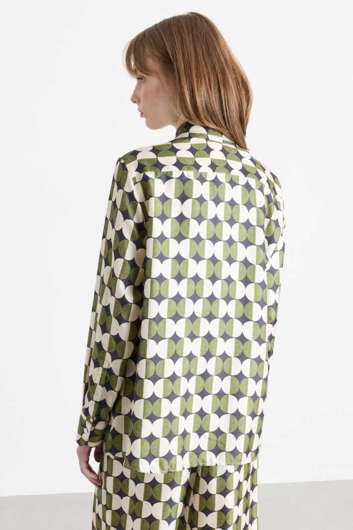 Camicia in twill - NERO BIANCO VERDE - Intrend - 4
