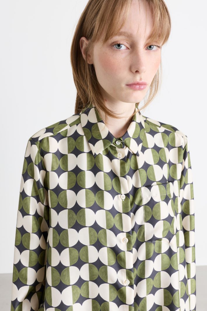Camicia in twill - NERO BIANCO VERDE - Intrend - 3
