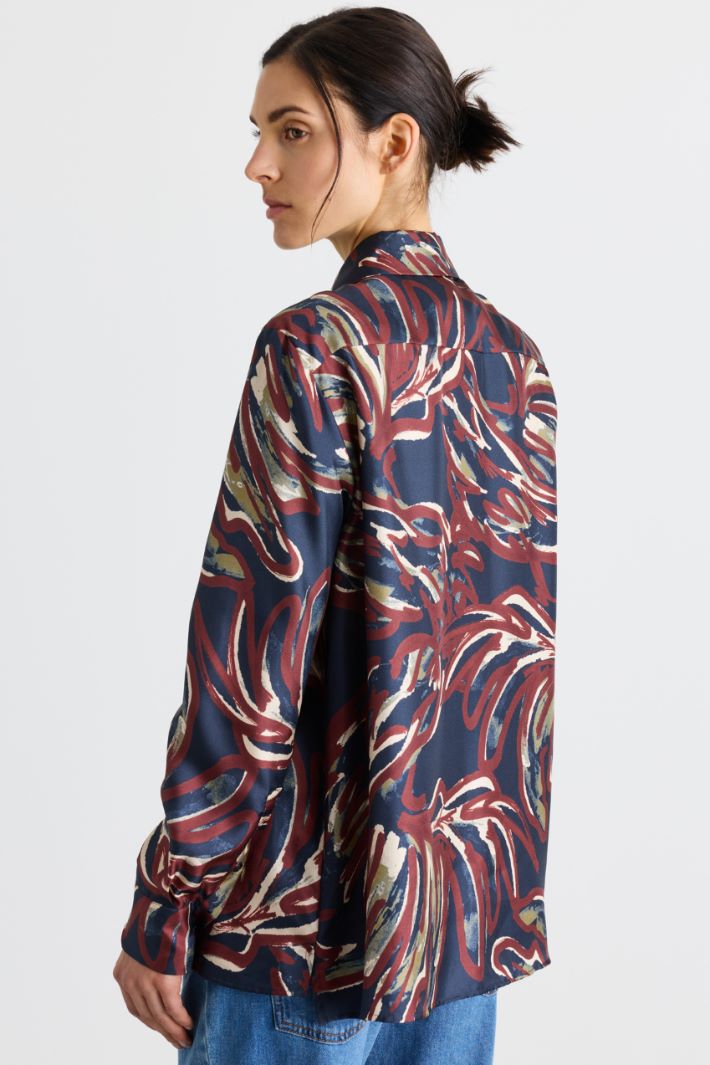 Camicia in twill - BORDEAUX BLU - Intrend - 4