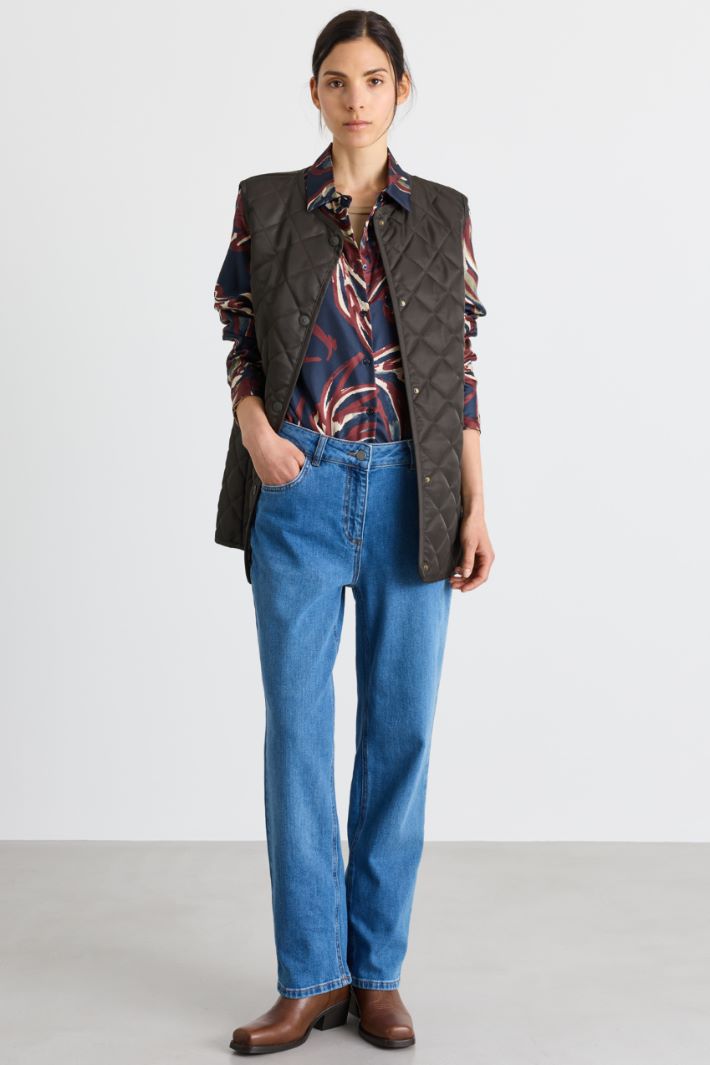 Camicia in twill - BORDEAUX BLU - Intrend