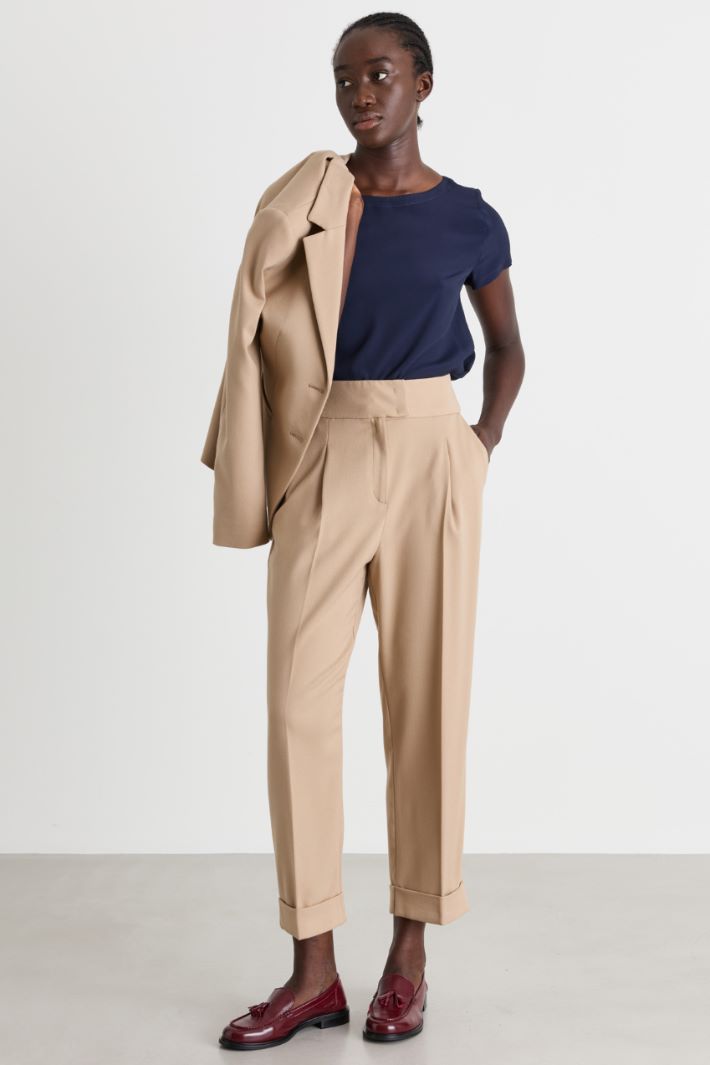 Crêpe de Chine blouse - BLUE - Intrend
