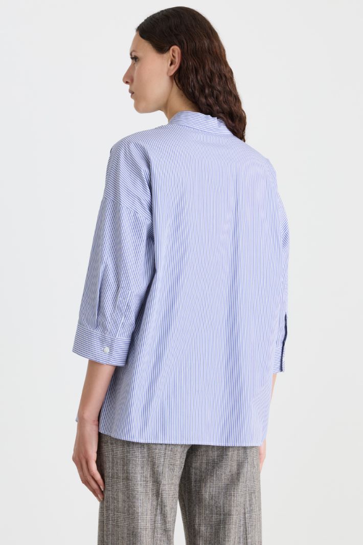 Camicia con manica a tre quarti - BLU BIANCO - Intrend - 4