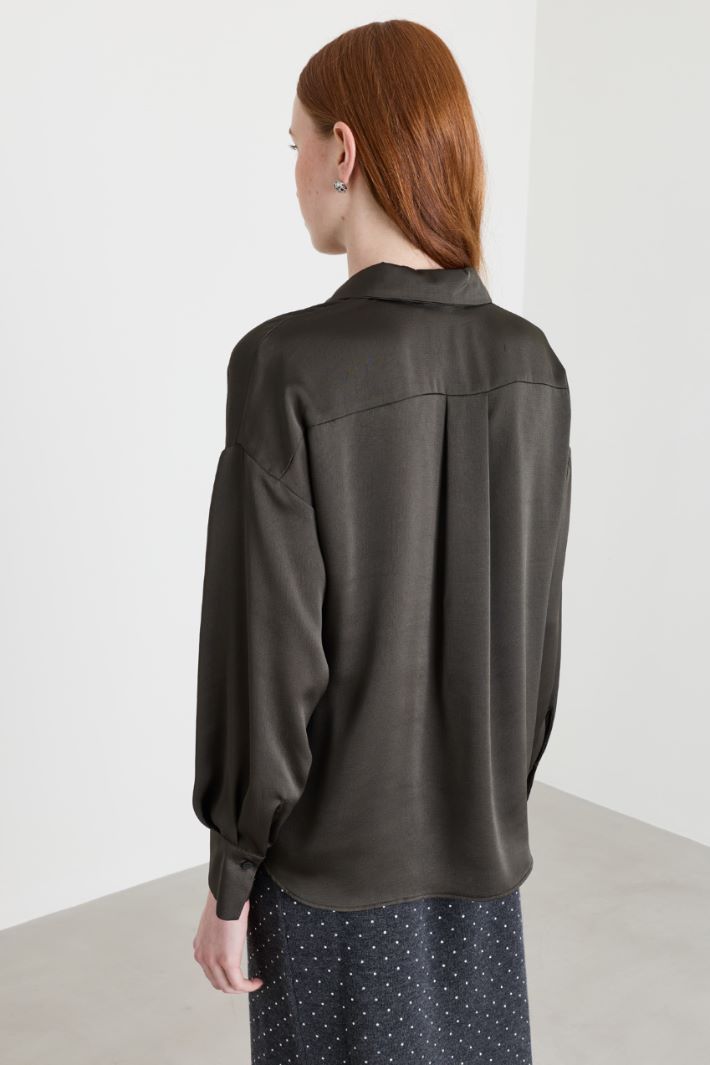 Blusa con nastri - VERDE - Intrend - 4