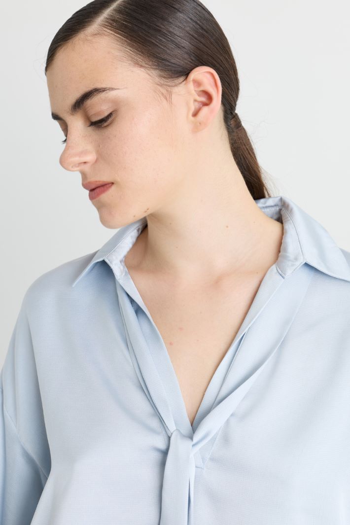 Blusa con nastri - AZZURRO - Intrend - 3