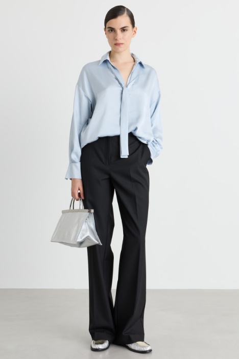 Bluse mit Bindebändern - Intrend