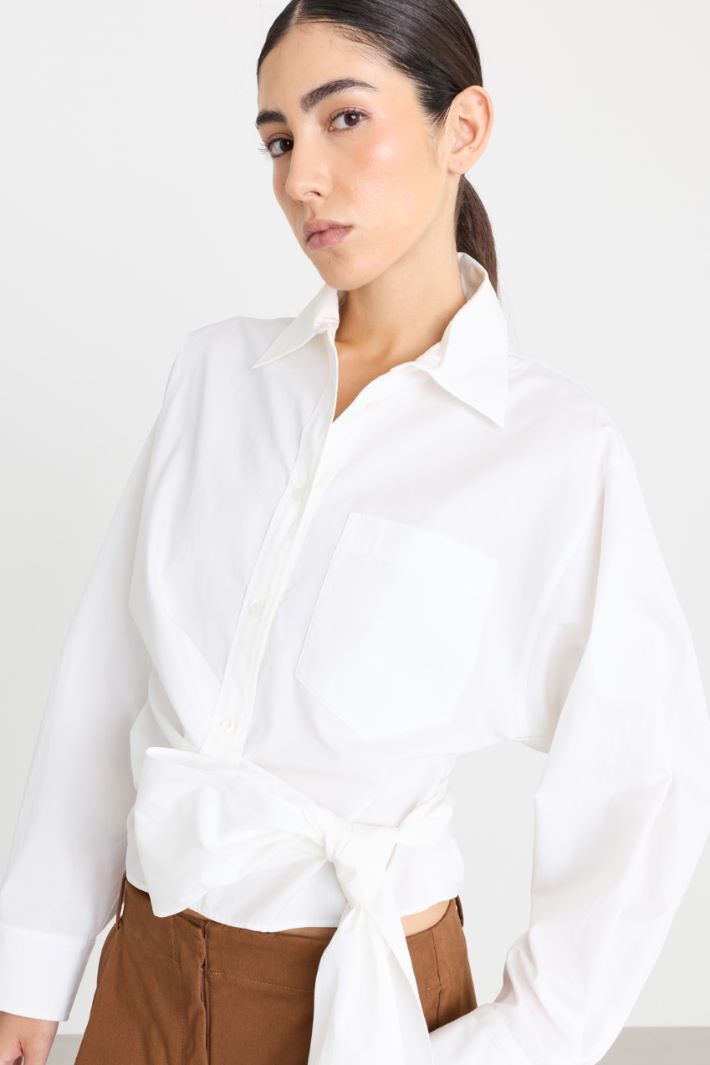 Camicia con fusciacca alta - BIANCO - Intrend - 3