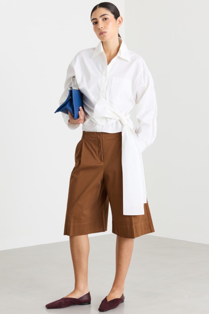 Camicia con fusciacca alta - BIANCO - Intrend