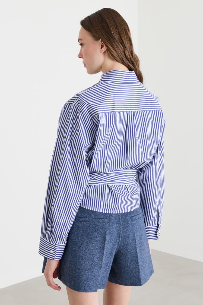 Camicia con fusciacca alta - BLU BIANCO - Intrend - 4