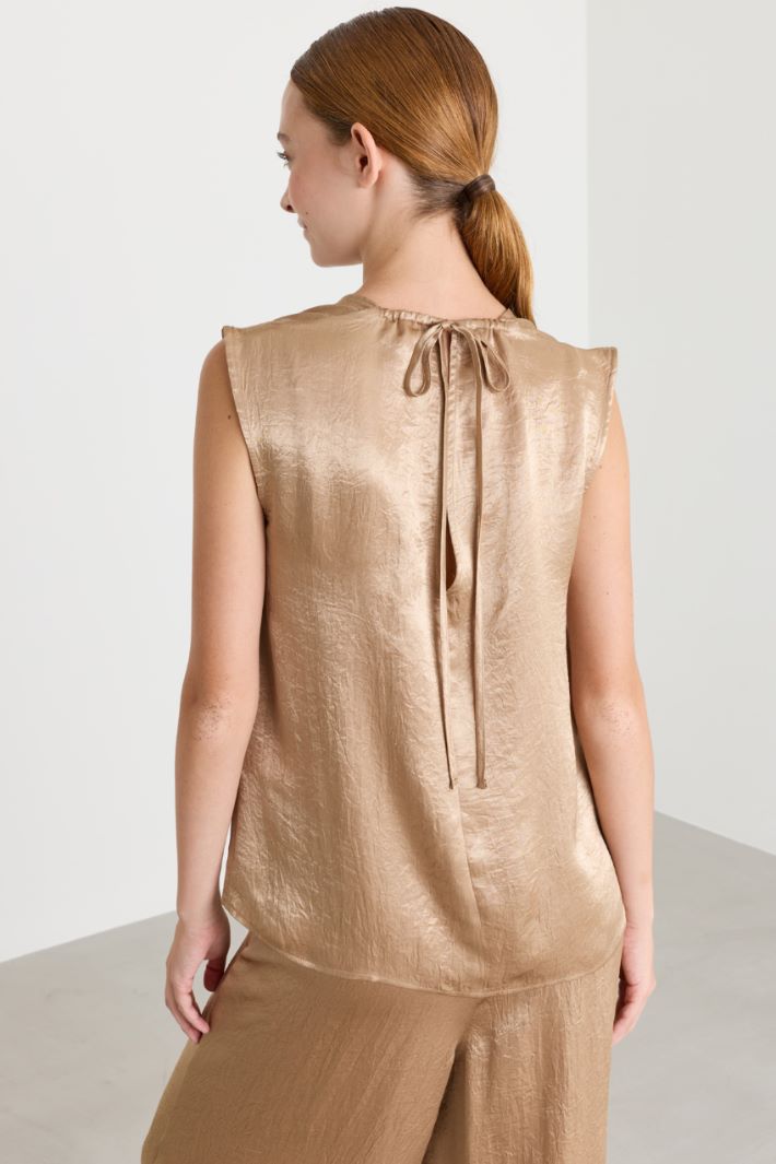 Satin blouse - CAMEL - Intrend - 4