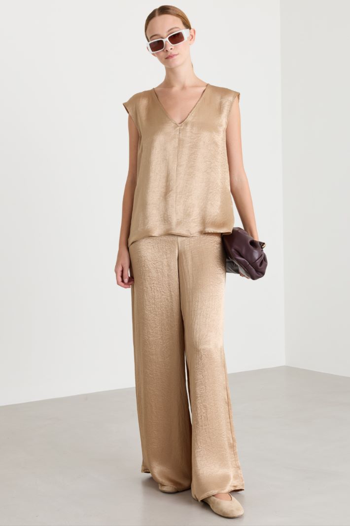 Satin blouse - CAMEL - Intrend