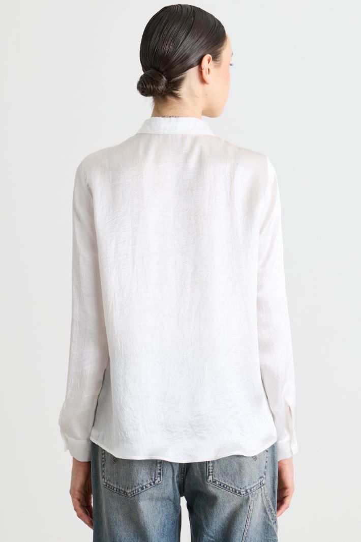 Camicia in raso - BIANCO - Intrend - 4