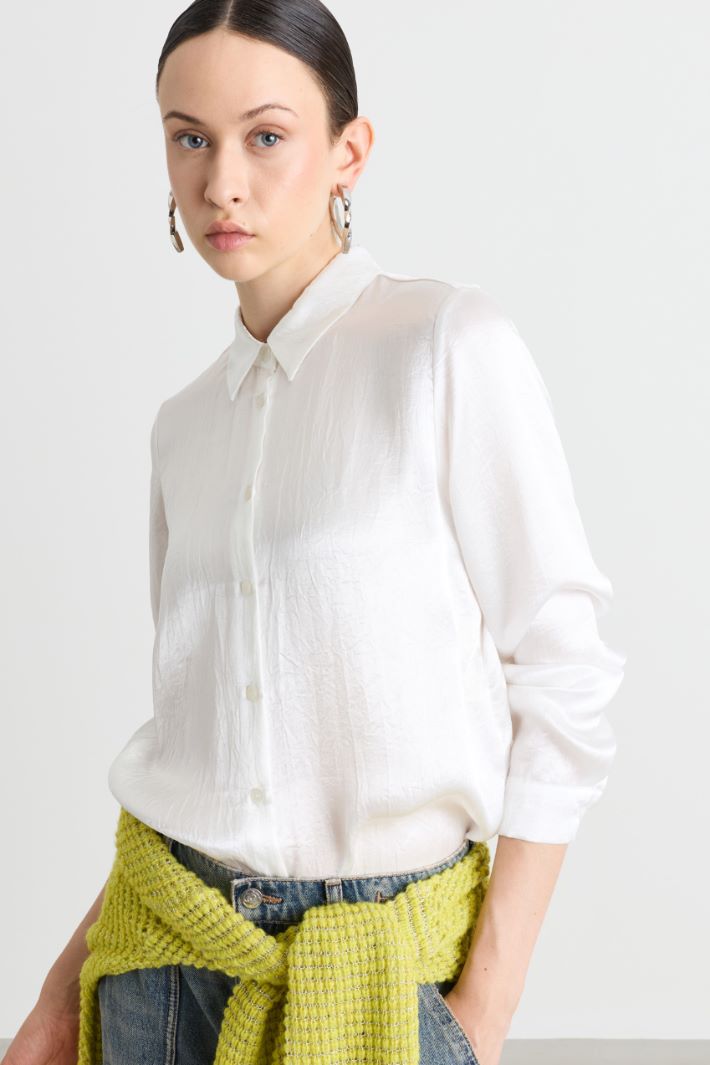Camicia in raso - BIANCO - Intrend - 2