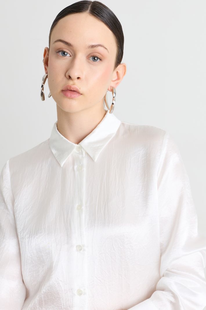 Camicia in raso - BIANCO - Intrend - 3