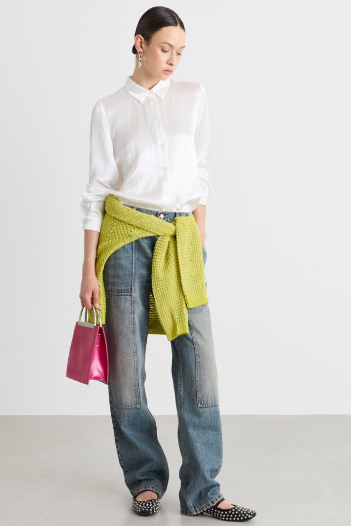Camicia in raso - BIANCO - Intrend