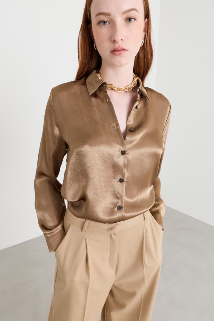 Camicia in raso - CAMMELLO - Intrend - 3
