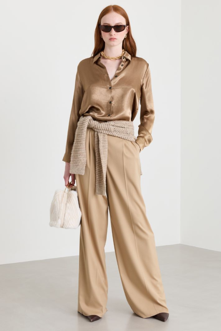 Camicia in raso - CAMMELLO - Intrend