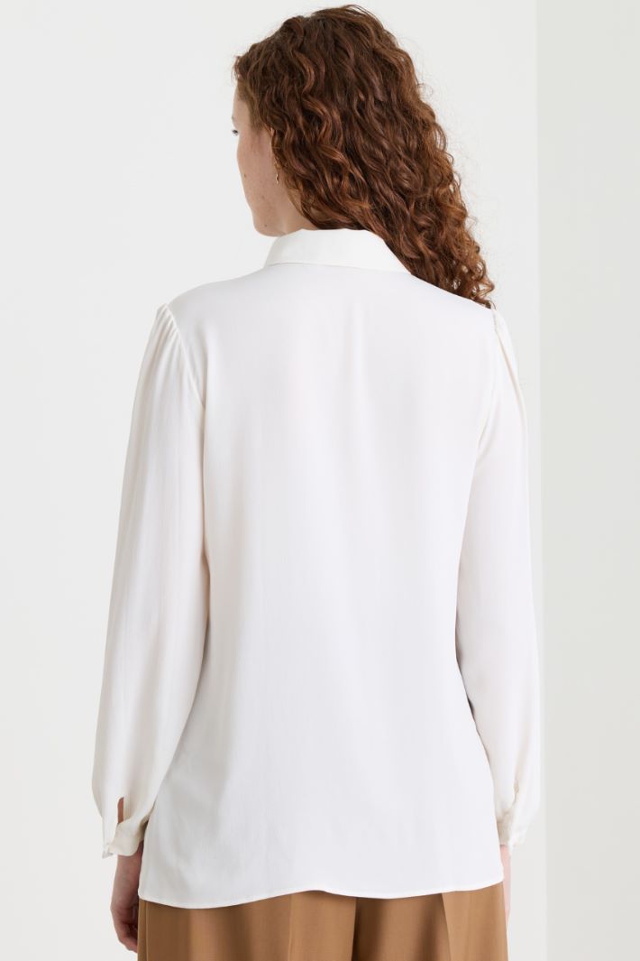 Camicia semiaderente con spacchi - BIANCO - Intrend - 4