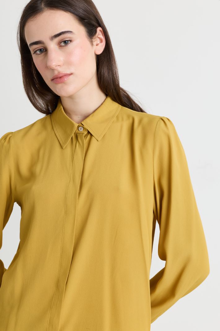 Camicia semiaderente con spacchi - ARANCIONE - Intrend - 3